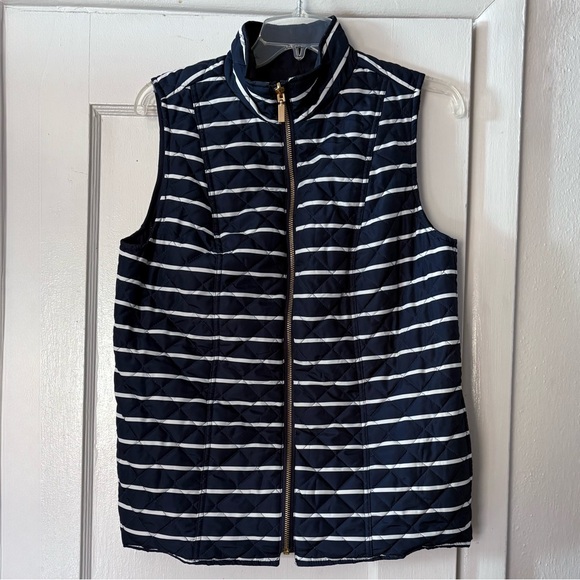 Charter Club Striped Zip Up Vest  ~ sz Medium - Picture 3 of 7
